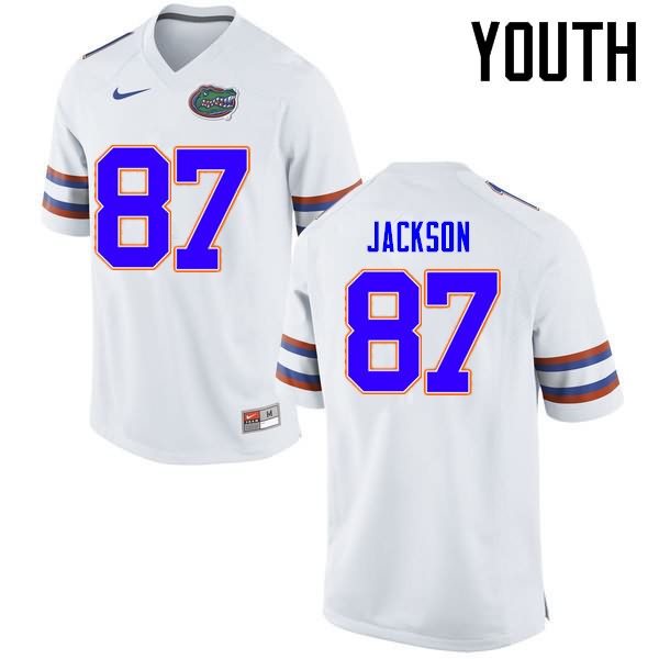 NCAA Florida Gators Kalif Jackson Youth #87 Nike White Stitched Authentic College Football Jersey XYK1064TN